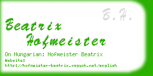 beatrix hofmeister business card